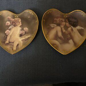 Love's Heavenly Messages Hart Shaped Cherub  plates